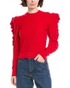 Max Mara Genero Ruffle Puff Sleeve Sweater In Multi