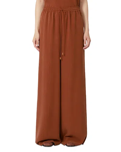 Max Mara Genero Silk Pants In Brown