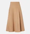 Max Mara Flared Midi Skirt Seam Detailing In Brown
