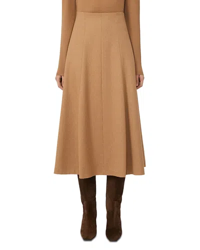 Max Mara Geneve Camel Wool Skirt In Neutral