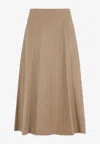 Max Mara Geneve Midi Full Skirt In Gold