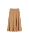 Max Mara Flared Midi Skirt Seam Detailing In Brown