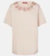Max Mara Gennaio Embellished Jersey Top In Beige