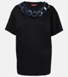 Max Mara Gennaio Embellished Jersey Top In Black