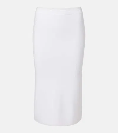 Max Mara Gennaio Knitted Pencil Skirt In White