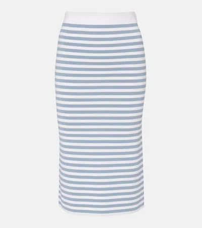 Max Mara Gennaio Striped Midi Skirt In Blue