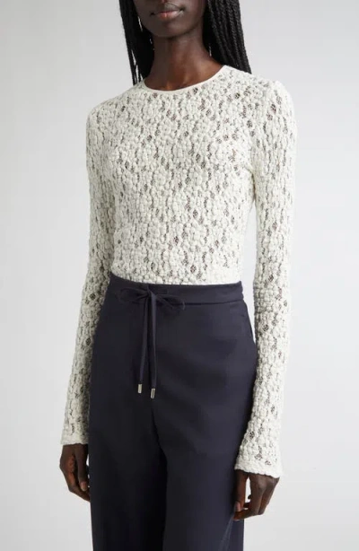 Max Mara Gennaio Textured Lace Top In Neutral