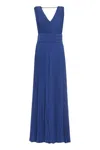 Max Mara Gennaro Tuxedo Pleated Jumpsuit In Blue