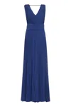 Max Mara Gennaro Tuxedo Pleated Jumpsuit In Blue