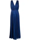 Max Mara Clarino Pleated Midi Dress In Blue