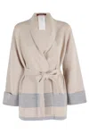 Max Mara Belted Cardigan In Neutral