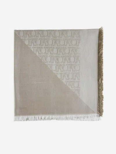 Max Mara Geode Silk And Cotton Shawl In Beige