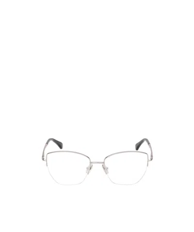 Max Mara Geometric Flat Lens In Shiny Light Ruthenium