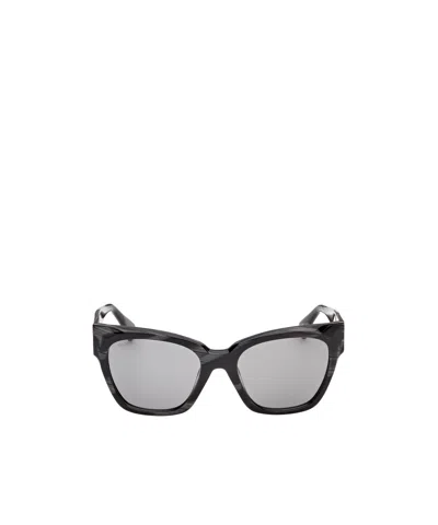 Max Mara Geometric Frame Sunglasses In Black/ox Character