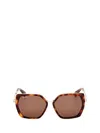 Max Mara Geometric-frame Sunglasses In Brown