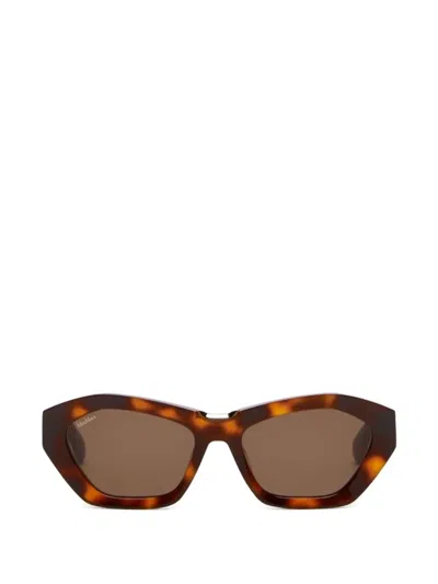 Max Mara Geometric-frame Sunglasses In Brown