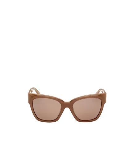 Max Mara Geometric Frame Sunglasses In Brown