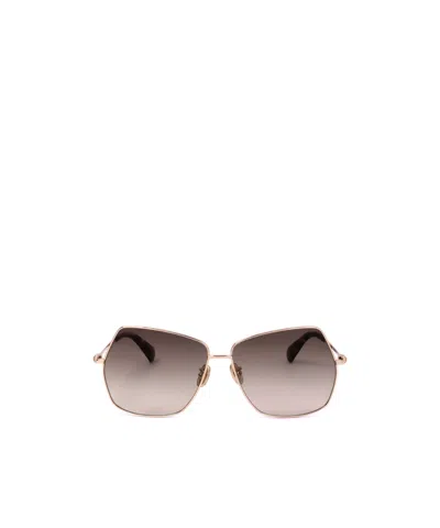 Max Mara Geometric Frame Sunglasses In Nude