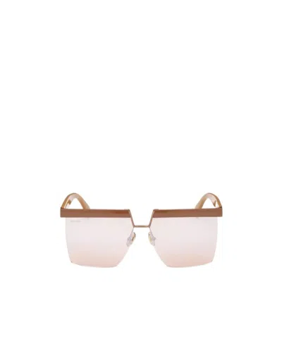 Max Mara Geometric-frame Sunglasses In Brown