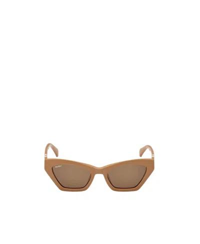 Max Mara Geometric-frame Tinted Sunglasses In Brown