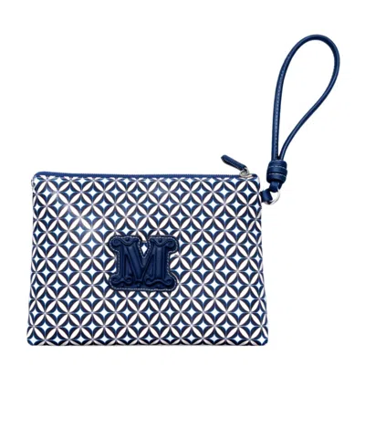 Max Mara Geometric Logo Wristlet Bag In Red