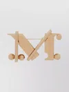 Max Mara Geometric Monogram Pin Metallic Finish In Gold