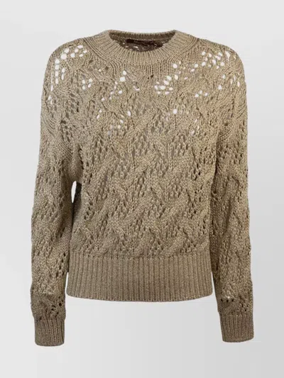 MAX MARA GEOMETRIC PATTERN CREWNECK KNITWEAR