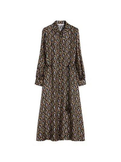 Max Mara Geometric Pattern Dress In Multi