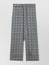 Max Mara Triangle-pattern Silk Trousers In Blue