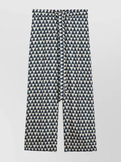 MAX MARA GEOMETRIC PATTERN SILK TROUSERS