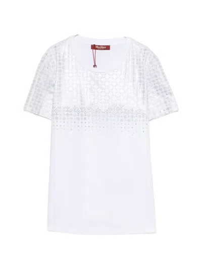Max Mara Geometric Pattern T-shirt In White
