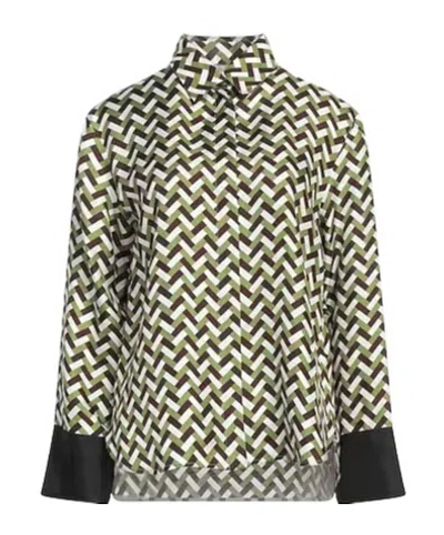 Max Mara Geometric Print Shirt In Green