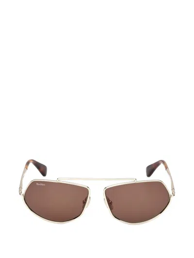 Max Mara Geometric Sunglasses In Gold