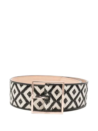 Max Mara Geometric-buckle Belt In Black