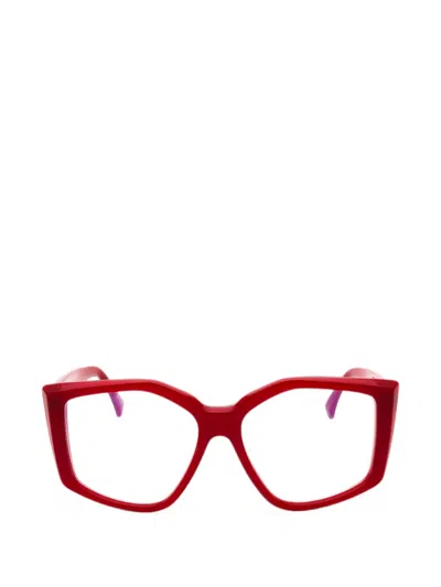 Max Mara Geometric-frame Glasses In Burgundy