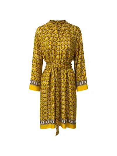 Max Mara Geometric-print Mini Dress In Yellow