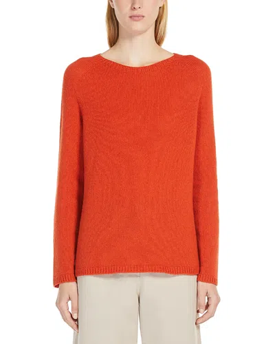 Max Mara Georg Wool-blend Crewneck Sweater In Orange