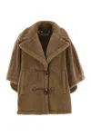 Max Mara V-neck Long-sleeved Coat In Brown