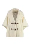 Max Mara Teddy Oversized Cape In Panna