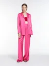 Max Mara Georgette Crop Top With Sequins In Fuchsia