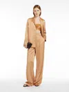 Max Mara Georgette Crop Top With Sequins In Hazelnut Brown