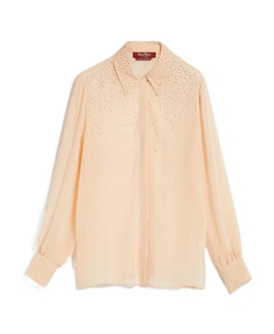 Max Mara Georgette Shirt In Nude