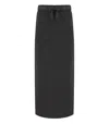 Max Mara Long Lyocell Skirt With Drawstring Waist In Black