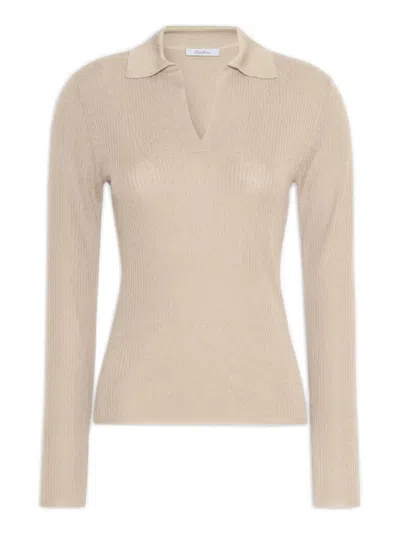 Max Mara Gergo Cashmere And Silk Polo Shirt In Neutral