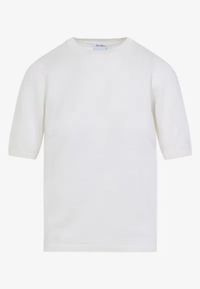 Max Mara Gerico Short-sleeved Knit T-shirt In White