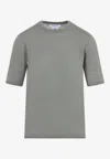 Max Mara Gerico Short-sleeved Knit T-shirt In Gray