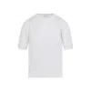 Max Mara Classic Crew Neck Sweater In Soft Virgin Wool In White
