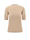 Max Mara Short-sleeved Crew-neck T-shirt In Neutral