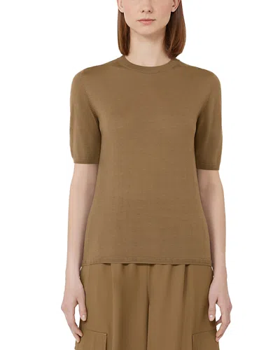 Max Mara Gerico Wool Crewneck Sweater In Brown