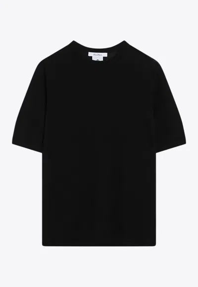 Max Mara Gerico Wool Crewneck Top In Black
